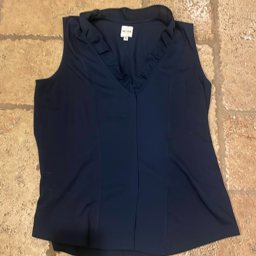 Nic&Zoe Navy Sleeveless Blouse